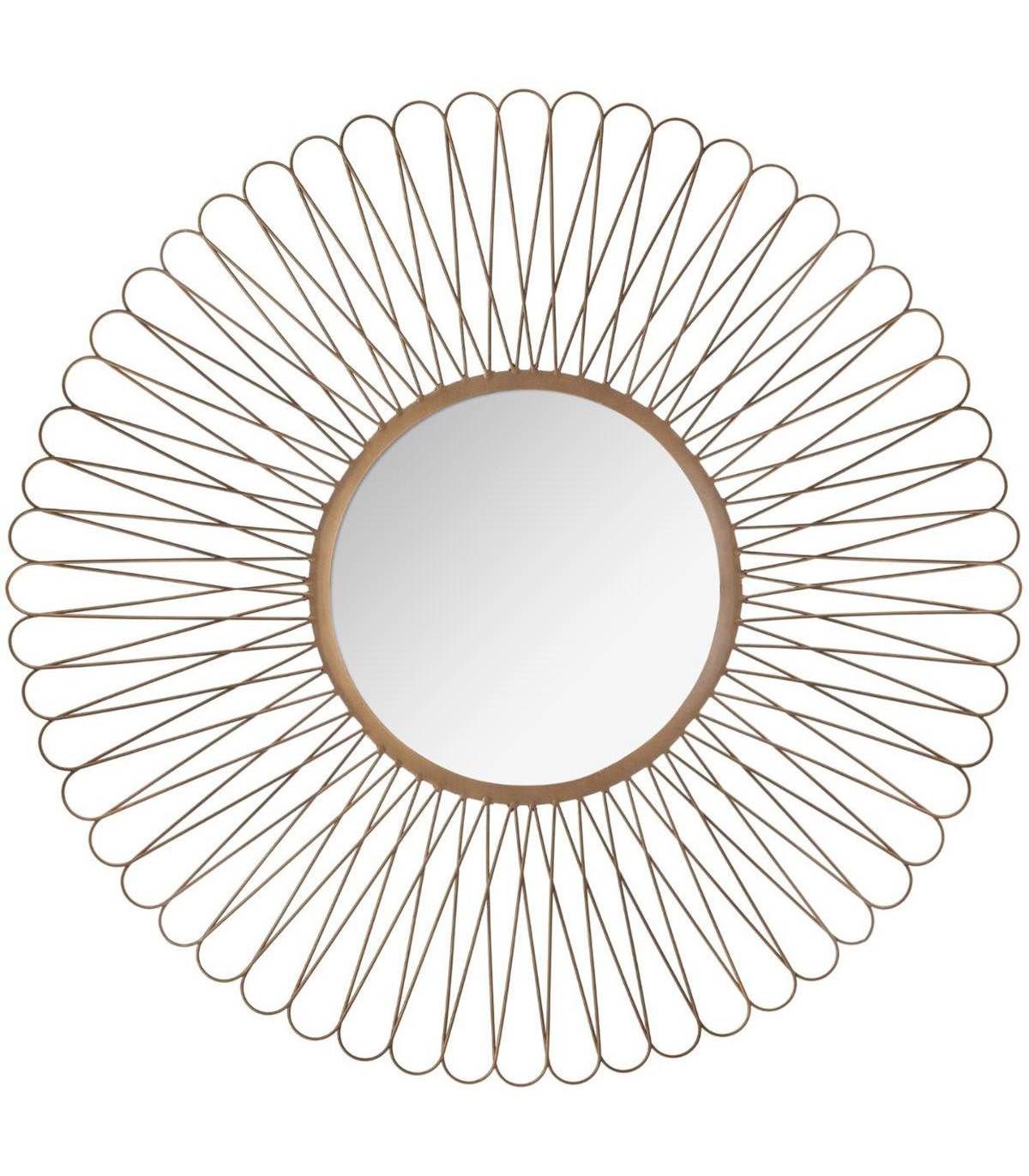 Grand Miroir mural Soleil en métal doré D 76 cm - Imagen 1