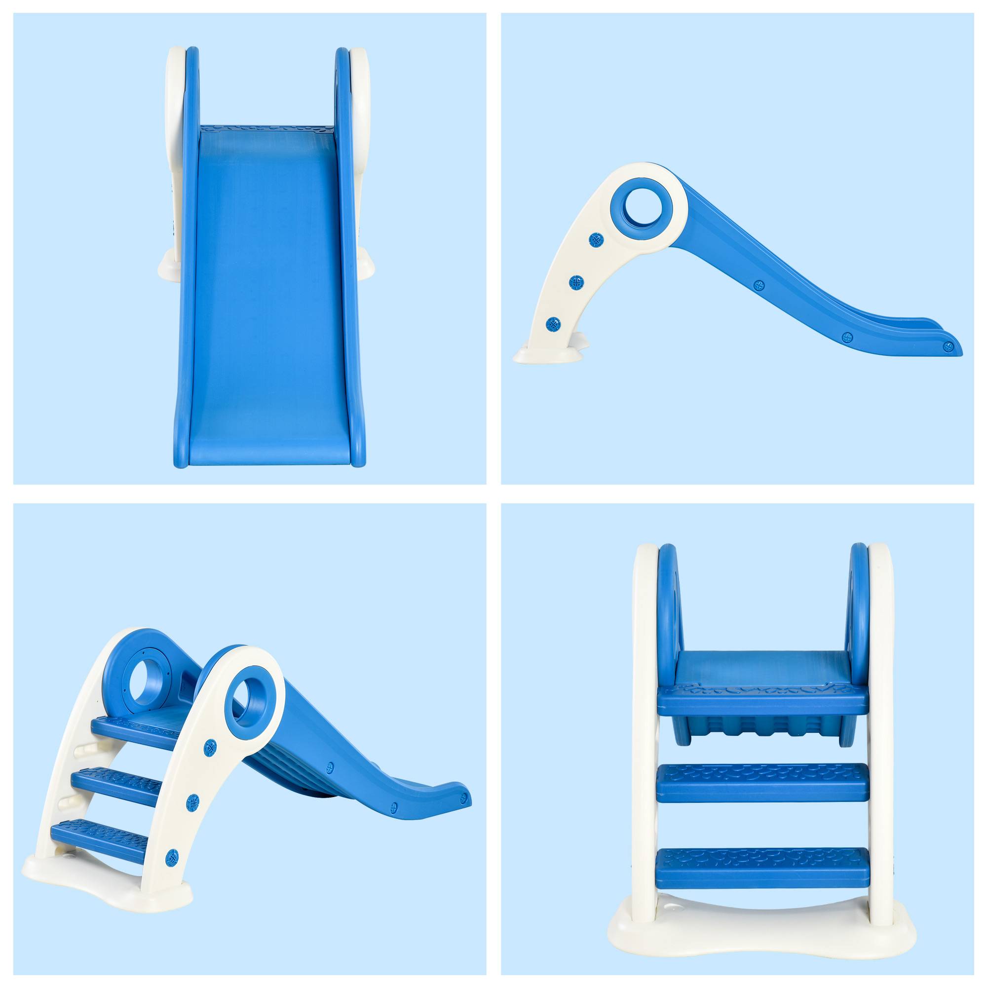 Toboggan Enfant Pliable 3 à 6 Ans Usage intérieur extérieur dim. 120L x 50l x 56H cm HDPE Bleu - Image 10