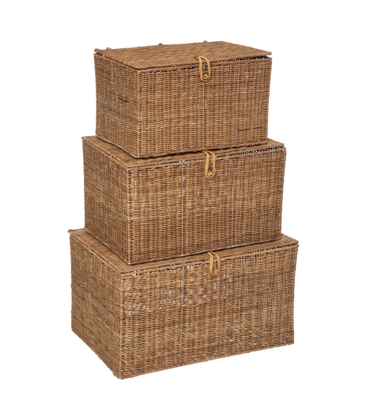 Set de 3 Malles de rangement en Rotin - Imagen 1