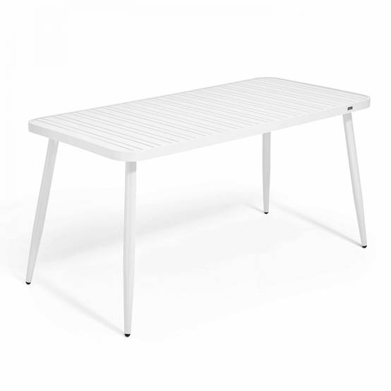 Oviala - Ensemble table de jardin et 4 fauteuils en aluminium blanc Bristol - Oviala - Imagen 2