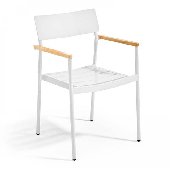 Oviala - Ensemble table de jardin et 4 fauteuils en aluminium blanc Bristol - Oviala - Imagen 5