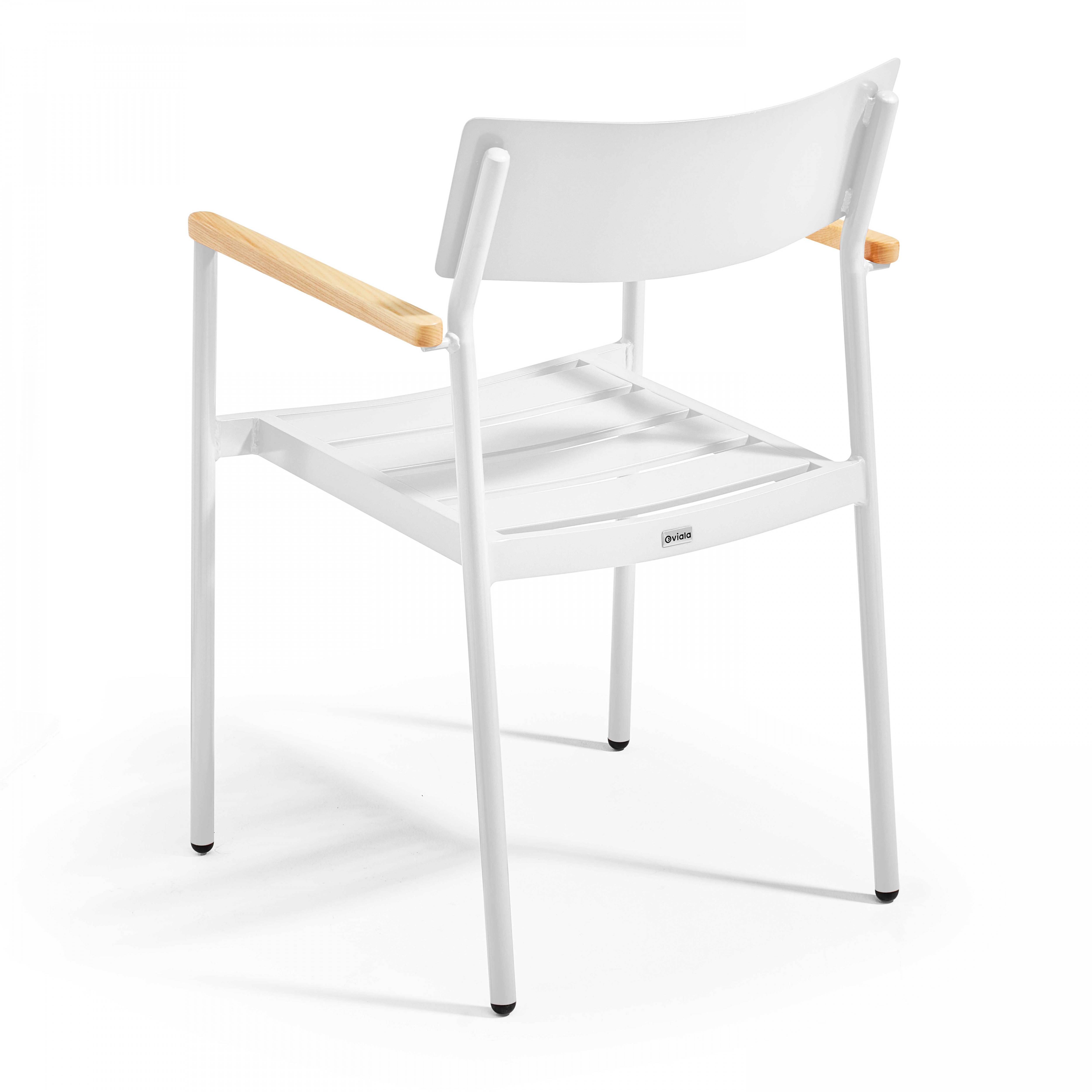 Oviala - Ensemble table de jardin et 4 fauteuils en aluminium blanc Bristol - Oviala - Imagen 6