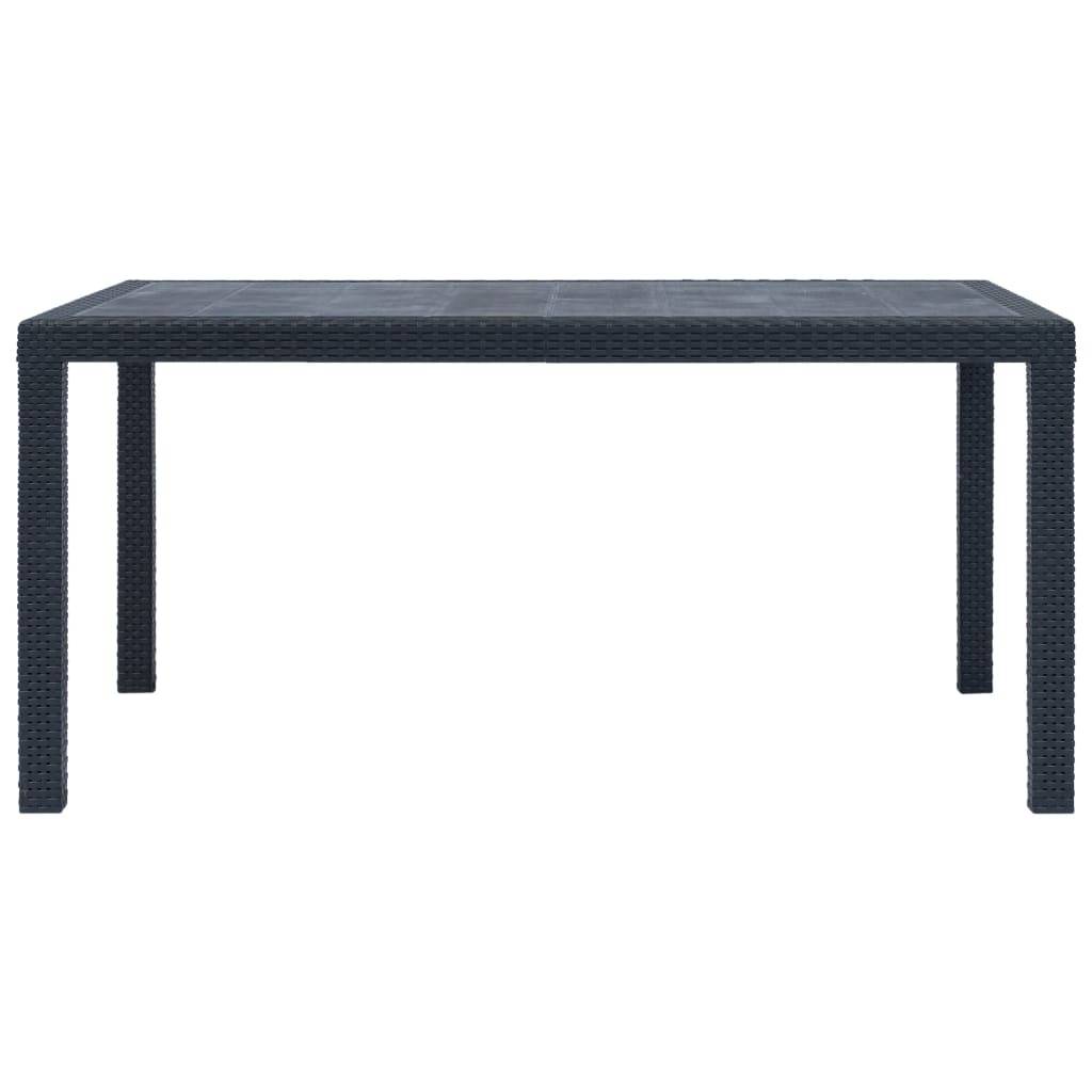 Vidaxl - Table de jardin Anthracite 150x90x72 cm Plastique Aspect rotin vidaXL 45605 - Imagen 2