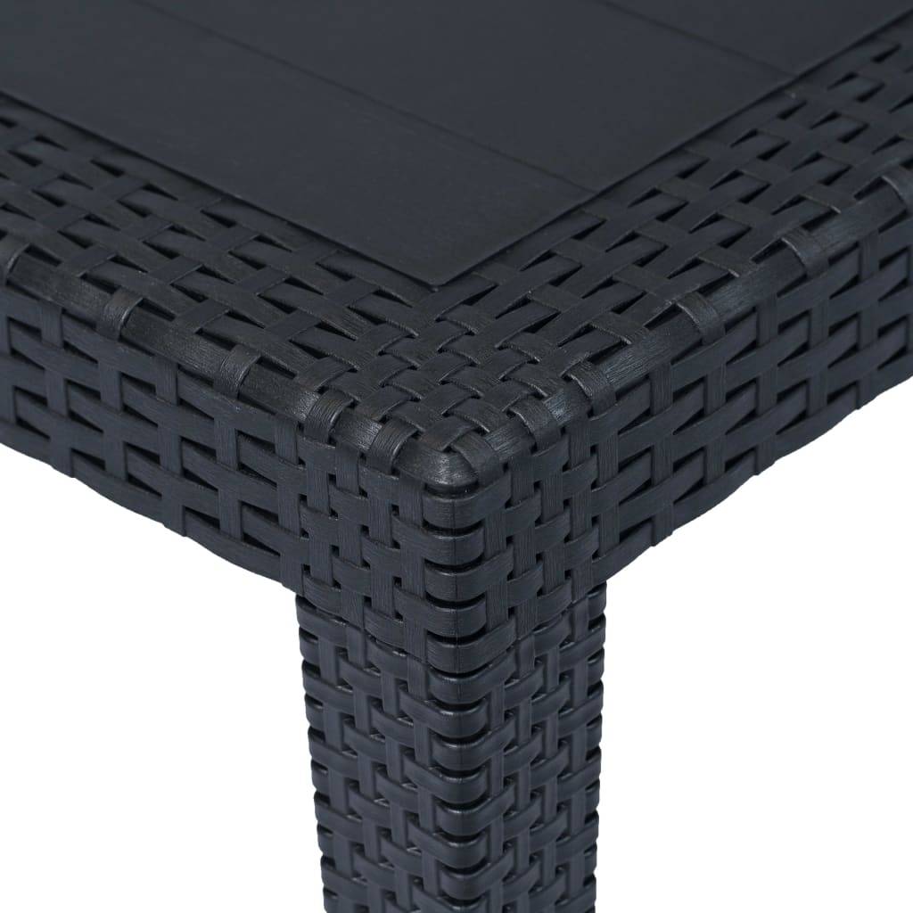 Vidaxl - Table de jardin Anthracite 150x90x72 cm Plastique Aspect rotin vidaXL 45605 - Imagen 4