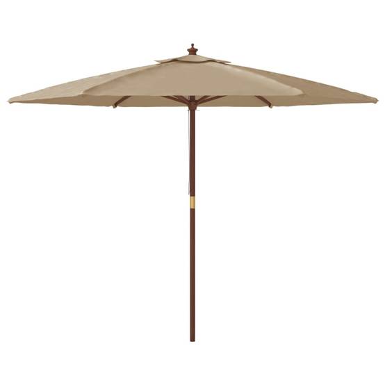 Parasol de jardin bois dur taupe 299 x 240 cm - PANGIVO - Image 4