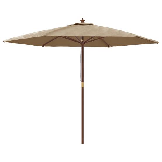 Parasol de jardin bois dur taupe 299 x 240 cm - PANGIVO - Image 2
