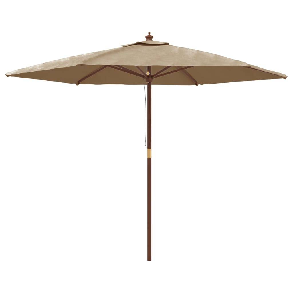 Parasol de jardin bois dur taupe 299 x 240 cm - PANGIVO - Image 2