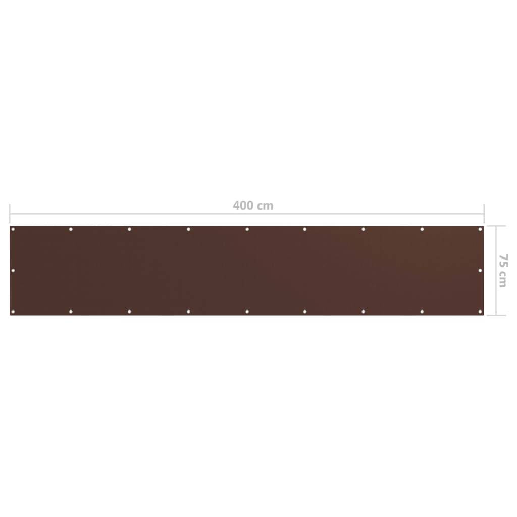 Helloshop26 - Écran de balcon brise pare vue protection confidentialité 75 x 400 cm tissu oxford marron - Imagen 5