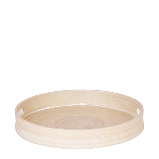 Plateau rond en bambou uni Ø30cm - Image 1
