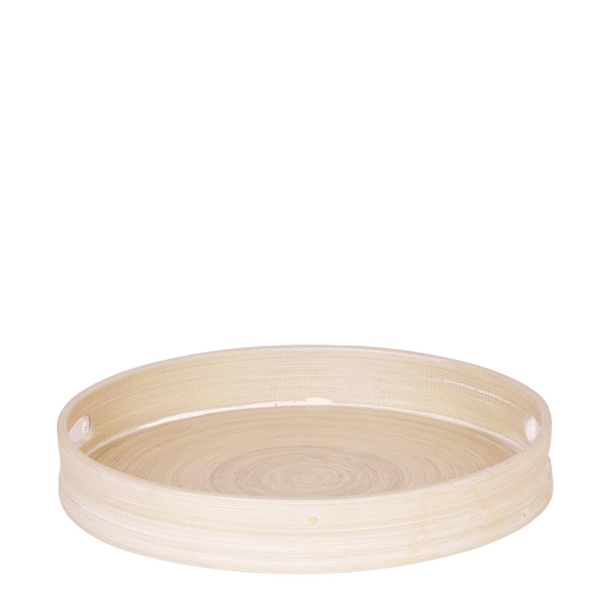 Plateau rond en bambou uni Ø30cm - Image 1