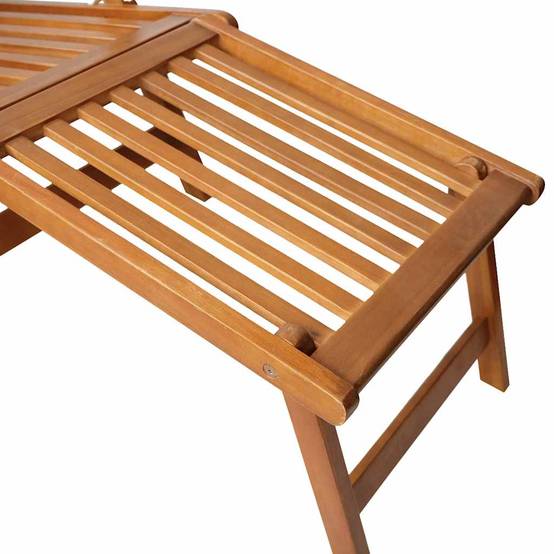 Chais longue | Transat | Chaise de terrasse avec repose-pied Bois d'acacia solide - Image 6