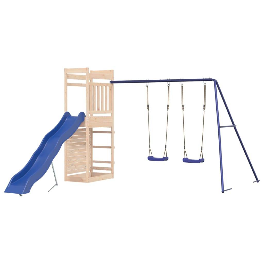 Helloshop26 - Aire de jeux d'extérieur balançoires toboggan portiques robuste jeux jardin 316 x 349 x 207 cm bois de pin massif - Imagen 1