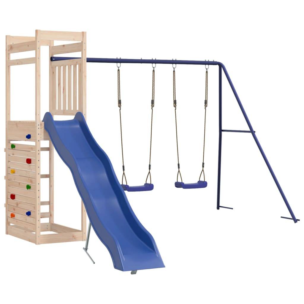 Helloshop26 - Aire de jeux d'extérieur balançoires toboggan portiques robuste jeux jardin 316 x 349 x 207 cm bois de pin massif - Imagen 3