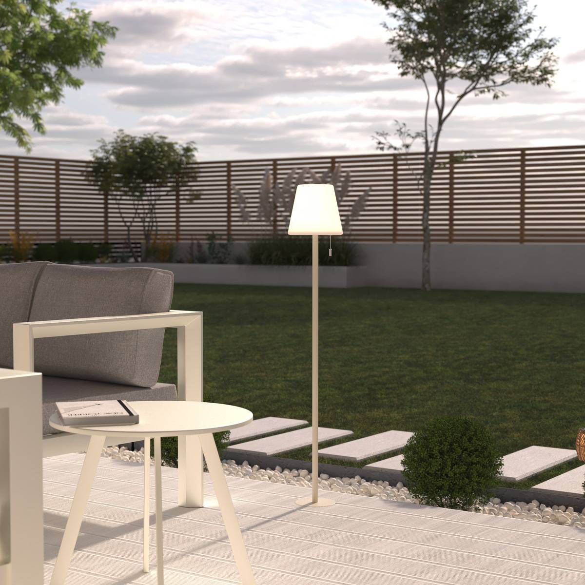 Lampadaire d'extérieur led "Zack" blanc H108cm ATMOSPHERA CREATEUR D'INTERIEUR - Image 1