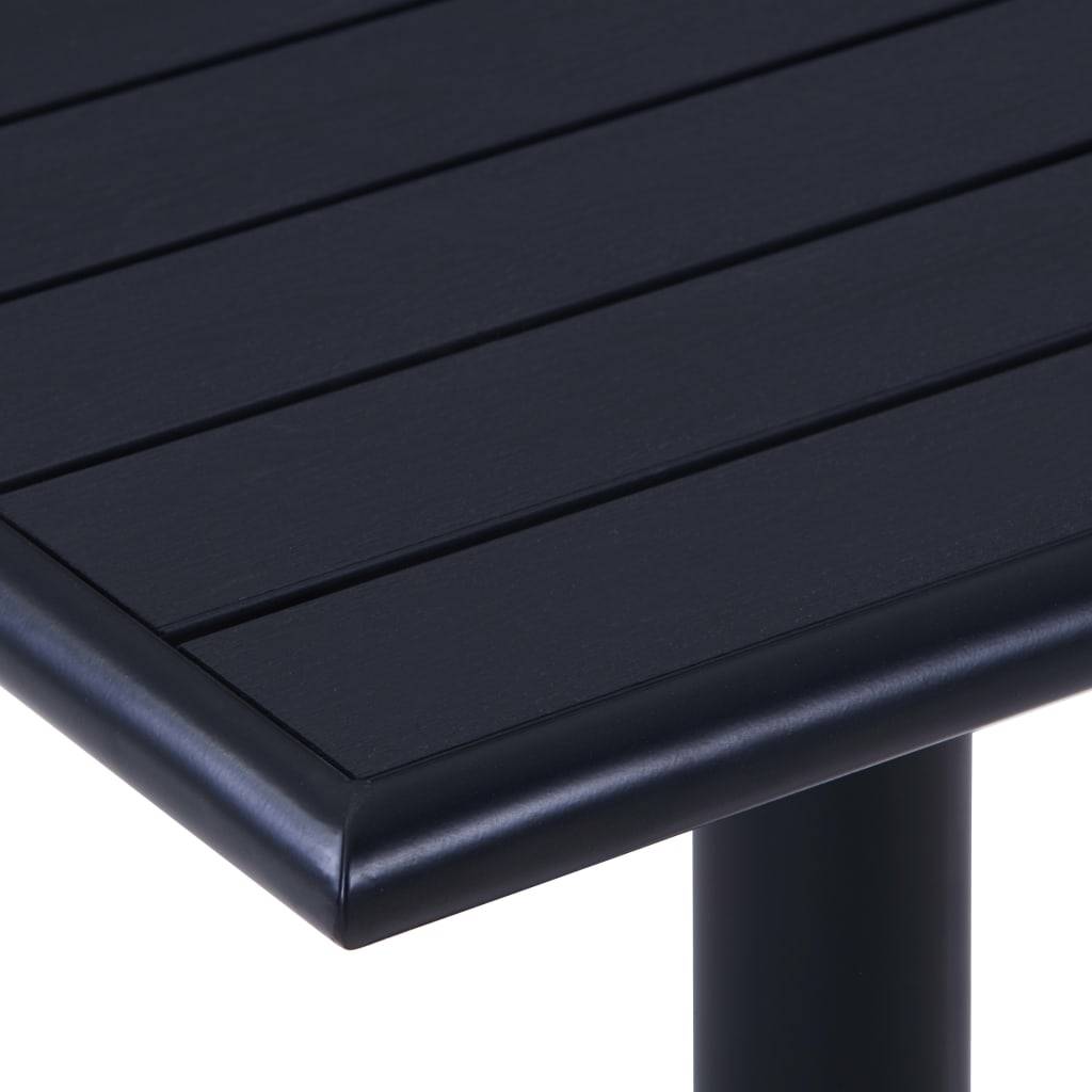 Table de jardin métal et bois plastique noir 80 x 80 x 75 cm - PANGIVO - Image 4