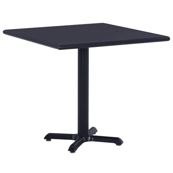 Table de jardin métal et bois plastique noir 80 x 80 x 75 cm - PANGIVO - Image 1