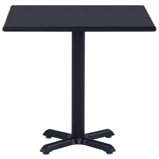 Table de jardin métal et bois plastique noir 80 x 80 x 75 cm - PANGIVO - Image 2
