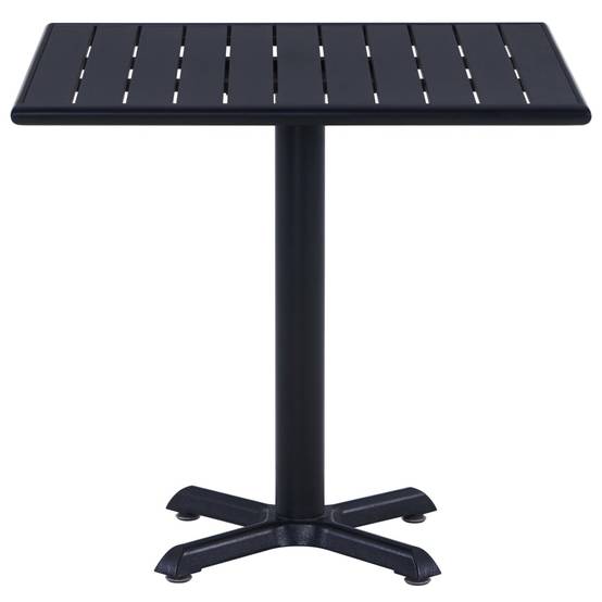 Table de jardin métal et bois plastique noir 80 x 80 x 75 cm - PANGIVO - Image 3