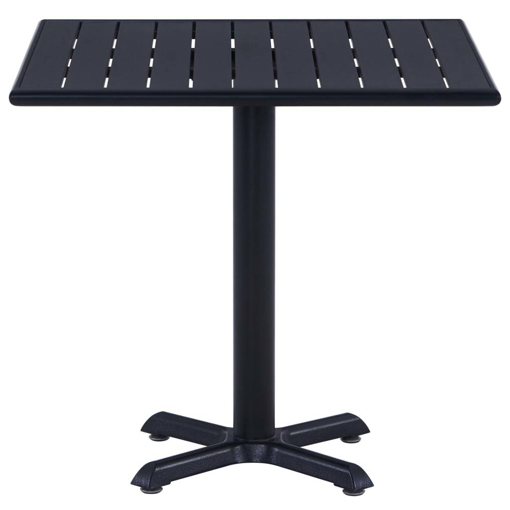 Table de jardin métal et bois plastique noir 80 x 80 x 75 cm - PANGIVO - Image 3