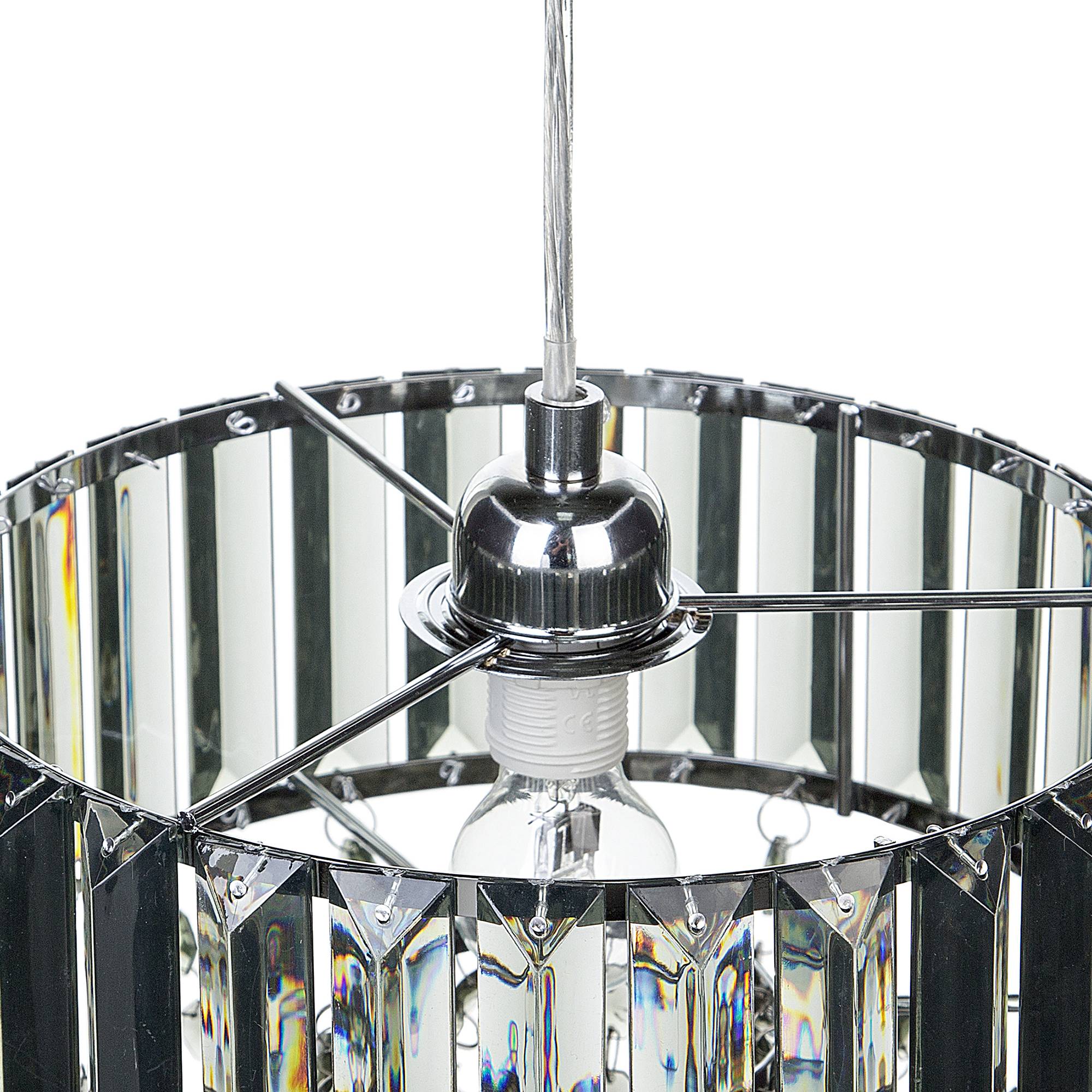 Beliani - Lampe suspension Métal Gris clair ADORN - 24x24x83- Beliani - Image 4
