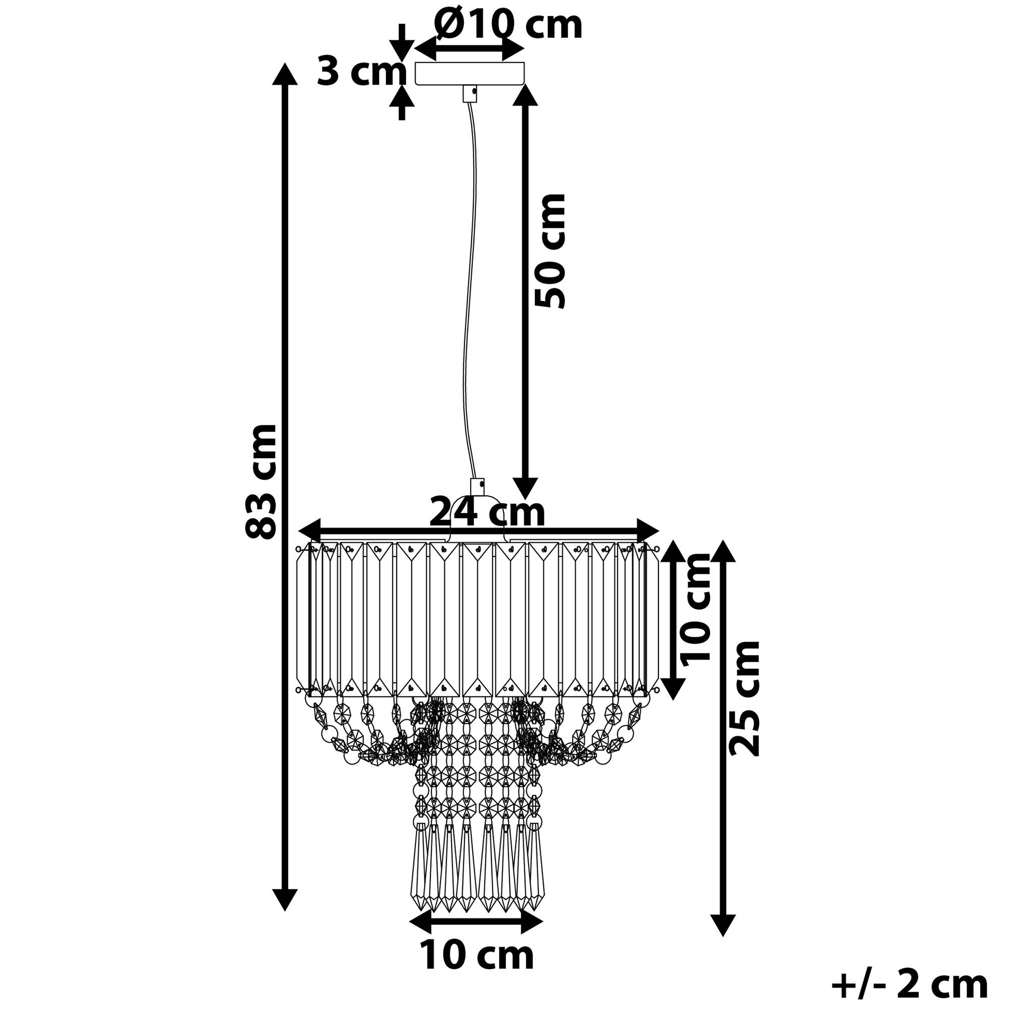 Beliani - Lampe suspension Métal Gris clair ADORN - 24x24x83- Beliani - Image 3