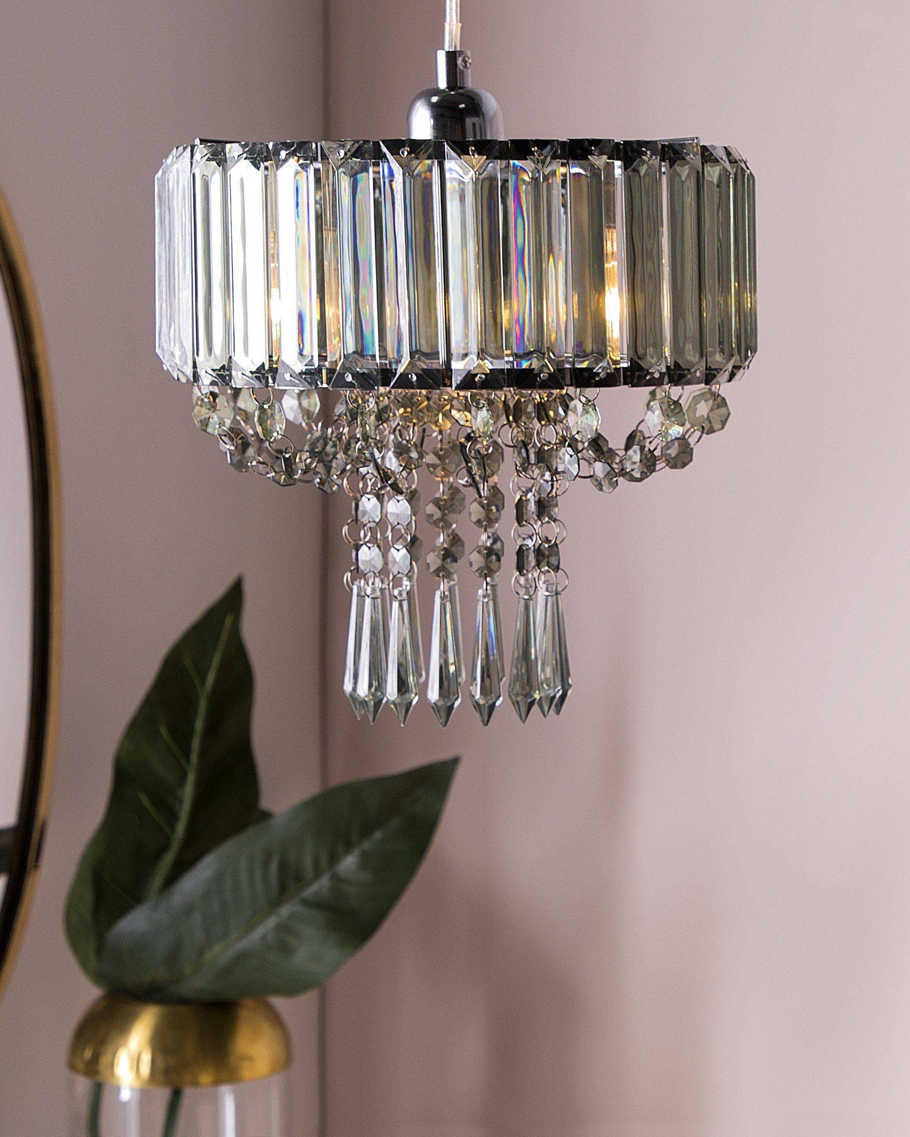 Beliani - Lampe suspension Métal Gris clair ADORN - 24x24x83- Beliani - Image 1