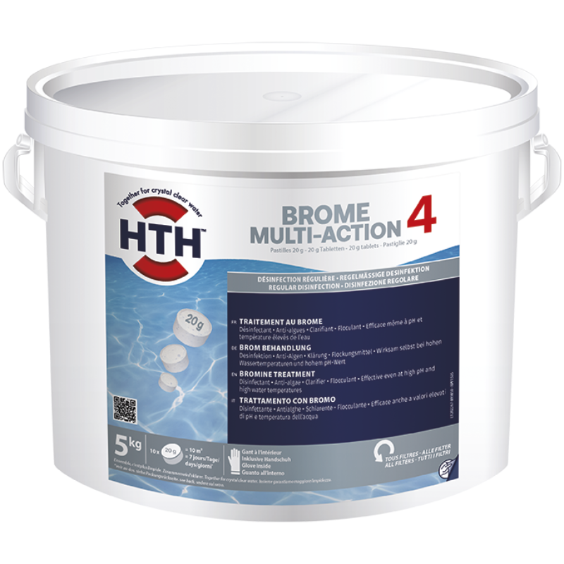 Brome multifonction hth® BROME 4 Actions en pastilles 20 g - 5 kg - Imagen 1