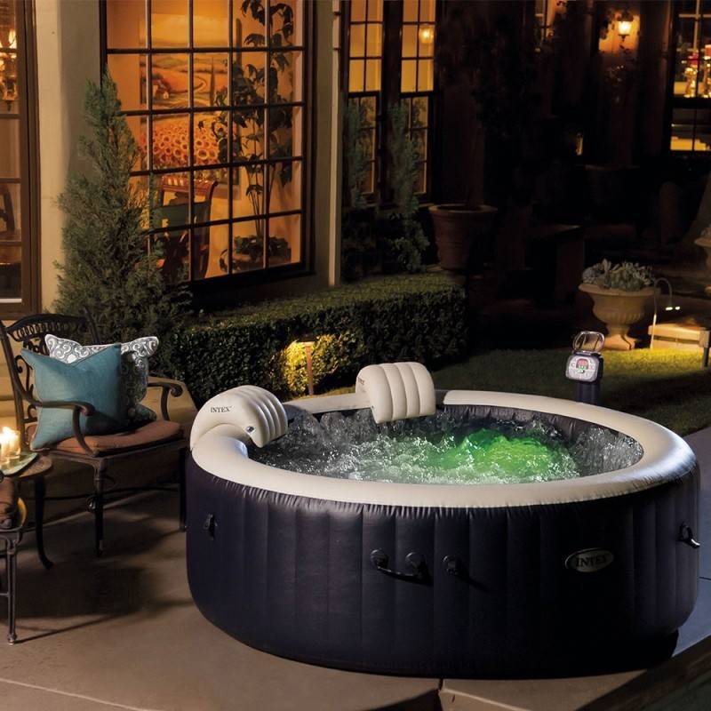 Spa gonflable 6 places bulles et leds Blue navy Intex - Imagen 4