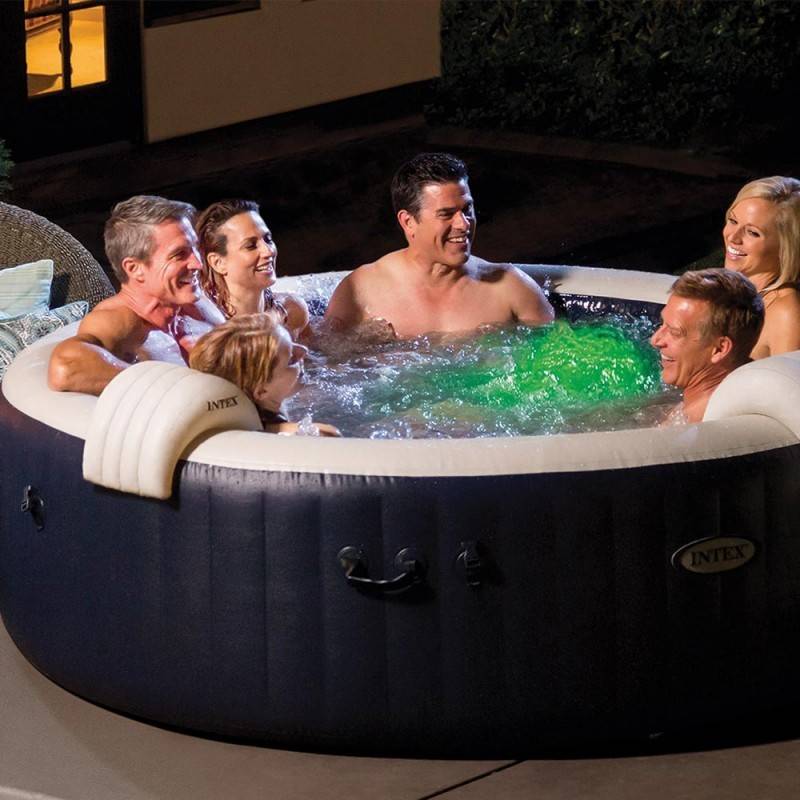 Spa gonflable 6 places bulles et leds Blue navy Intex - Imagen 6