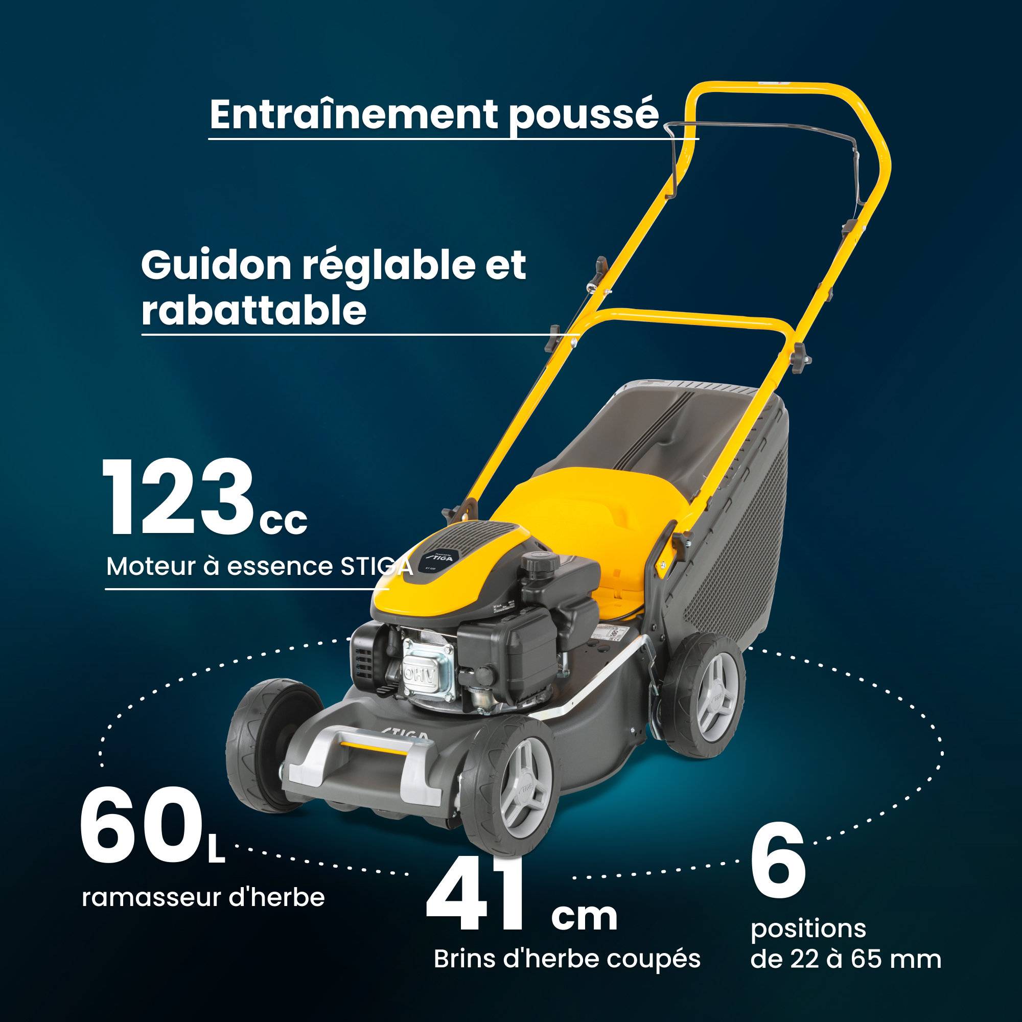 Stiga - Tondeuse Collector 43, 123cc, largeur 41 cm, bac 60 l - STIGA - Image 7