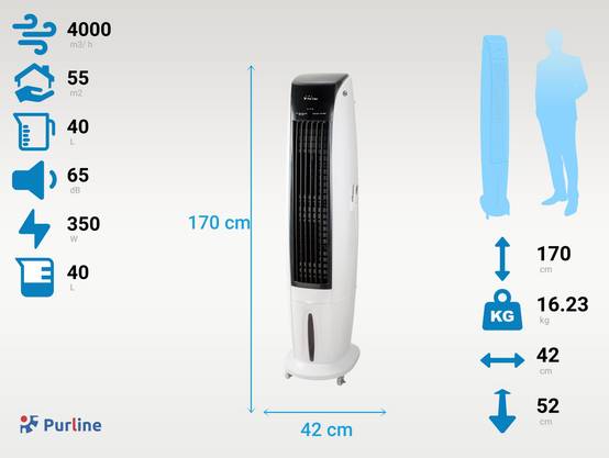 Purline - Rafraichisseur d'air par évaporation à débit élevé avec roues - Purline - Image 4