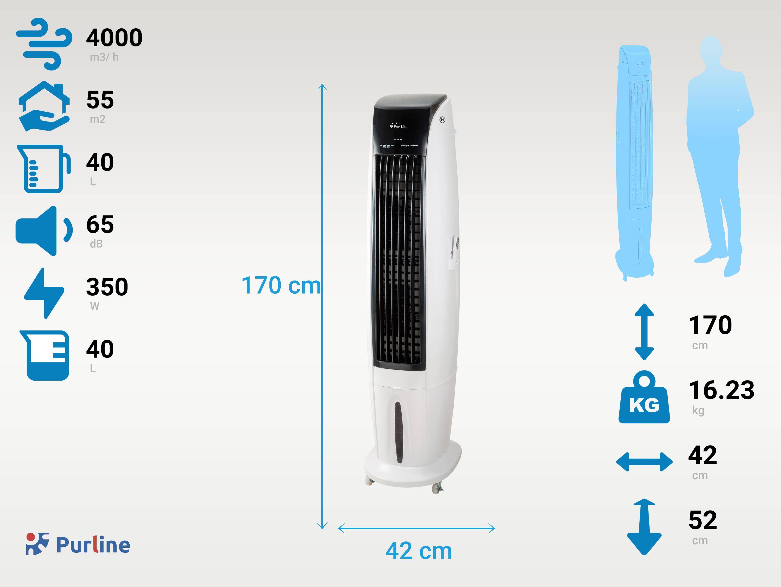 Purline - Rafraichisseur d'air par évaporation à débit élevé avec roues - Purline - Image 4
