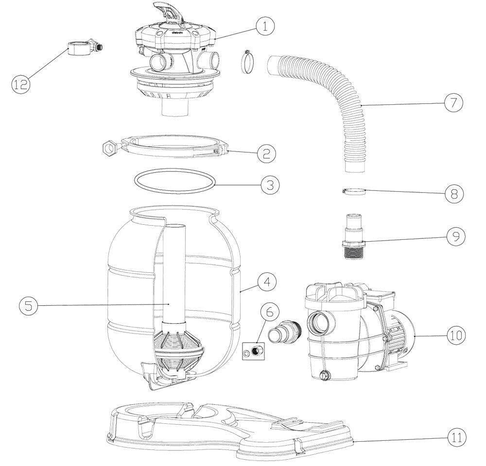Helloshop26 - Filtre à sable système de filtration pompe de filtration pompe de piscine 6000 litres par heure - Imagen 6