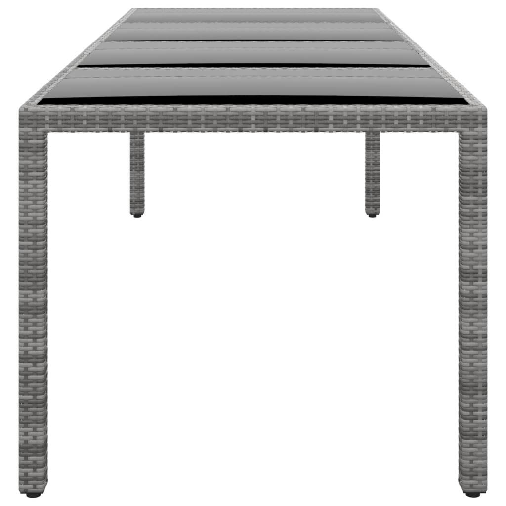 Grande Table de Jardin Rectangulaire 250 cm Grise en Résine Tressée et Verre Trempé pour 8-10 Personnes – ComfortXL Outdoor Living - Image 3