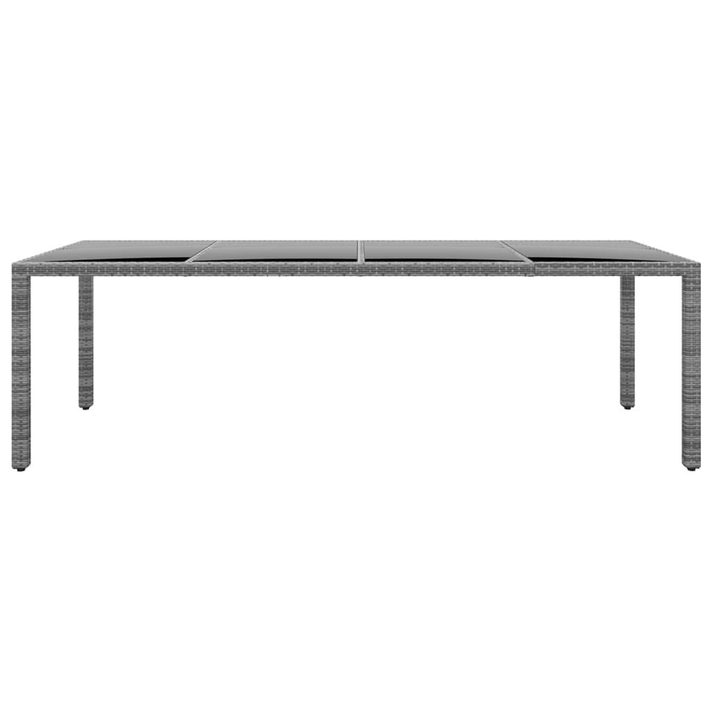 Grande Table de Jardin Rectangulaire 250 cm Grise en Résine Tressée et Verre Trempé pour 8-10 Personnes – ComfortXL Outdoor Living - Image 2
