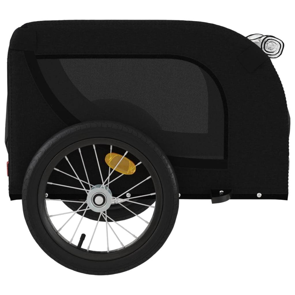 Remorque de vélo pour animaux tissu oxford et fer noir 124 x 65 x 66 cm - PANGIVO - Image 6