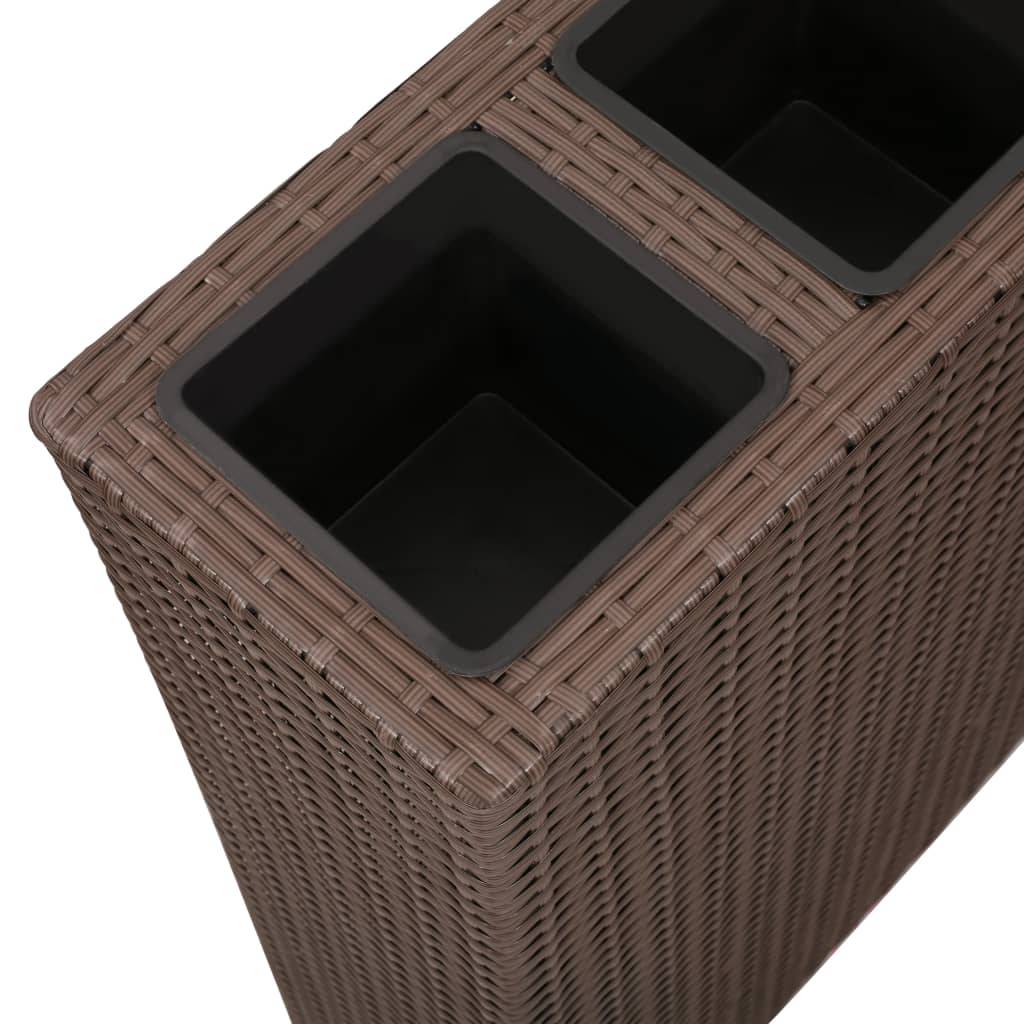 Helloshop26 - Jardinière lit surélevé plantes fleurs jardin avec 4 pots résine tressée marron - Imagen 5
