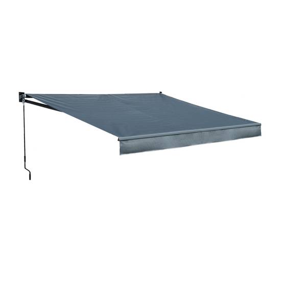 Store banne SAULE 2,5 × 2m - Toile anthracite et structure grise - HAPPY GARDEN - Image 1