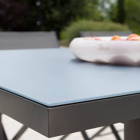 Table rectangulaire et extensible pour 6/8 personnes - JARDILINE - Aluminium - Gris anthracite - Imagen 2