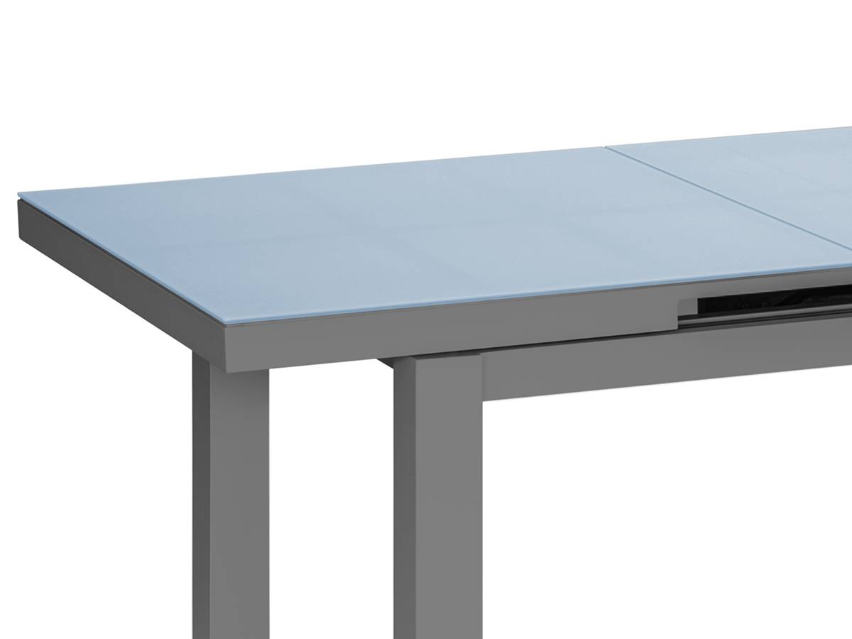 Table rectangulaire et extensible pour 6/8 personnes - JARDILINE - Aluminium - Gris anthracite - Imagen 3