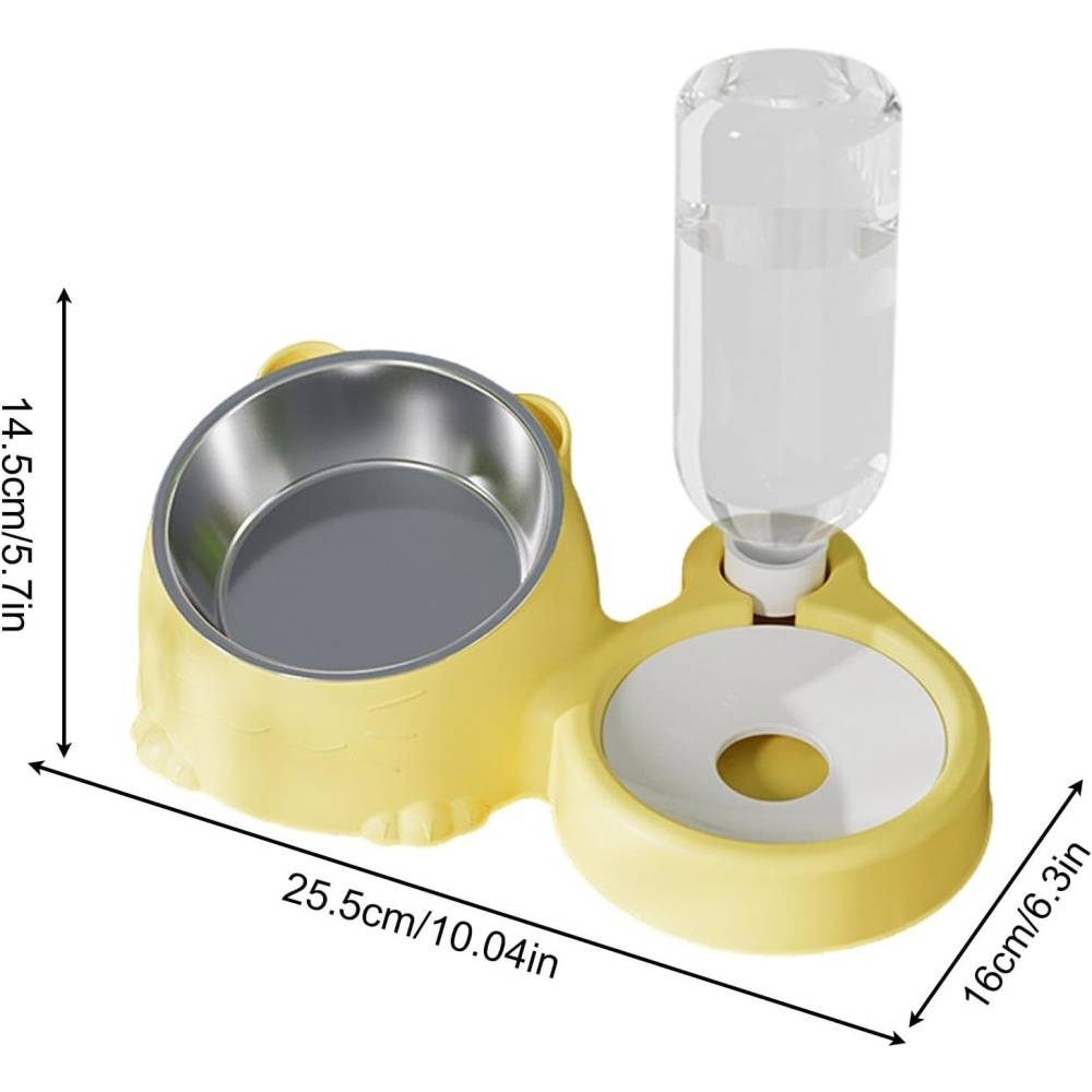 Gamelle chat inclinée + Distributeur eau automatique - Acier inoxydable - Grande capacité - Living123 - Image 2