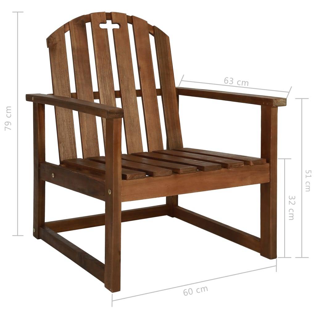 Vidaxl - Chaises de jardin lot de 2 Bois d'acacia solide vidaXL 44033 - Imagen 3