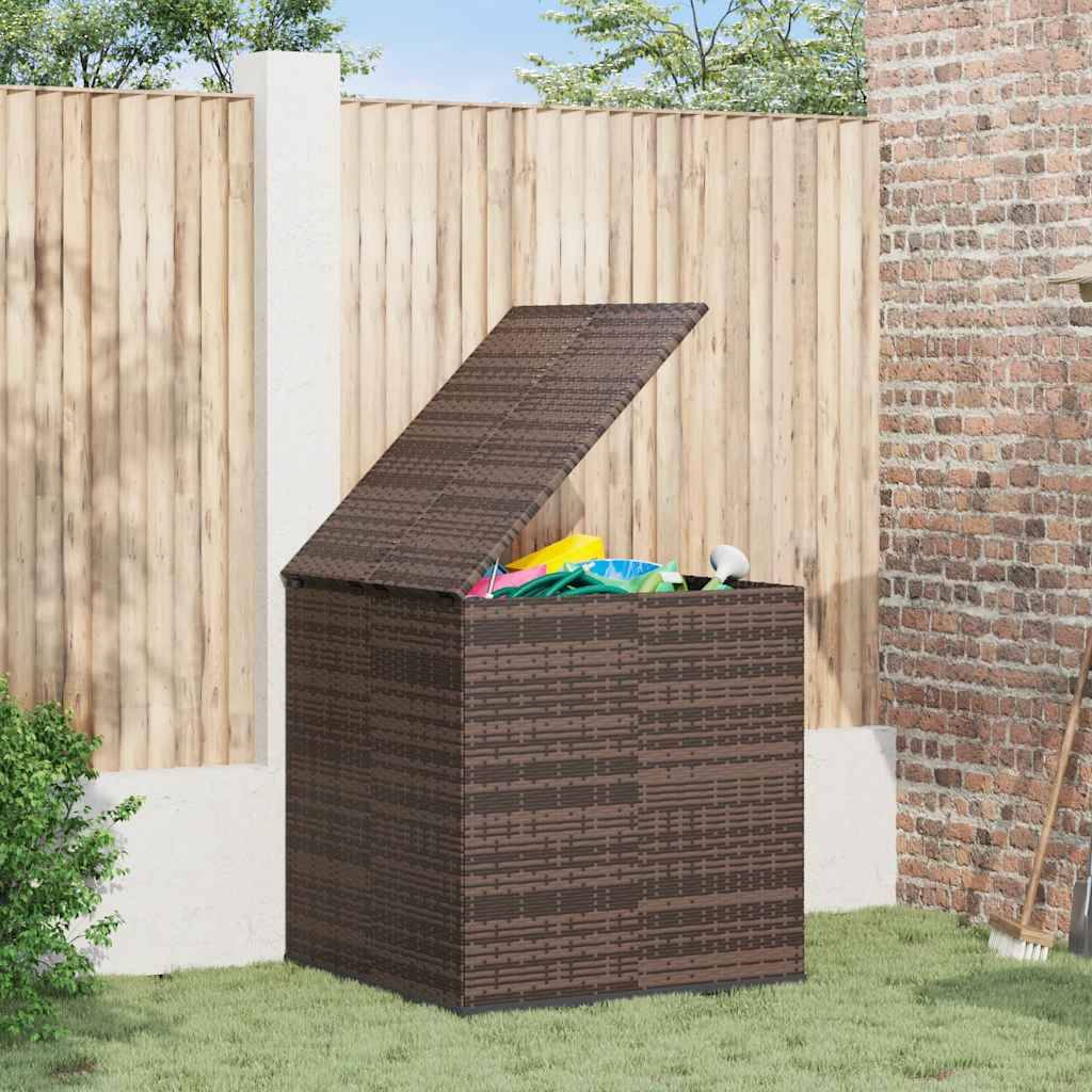Grand Coffre à Coussins en Résine Tressée Marron Sac Étanche pour Terrasse 100x97.5x104 cm – ComfortXL Outdoor Living - Image 1