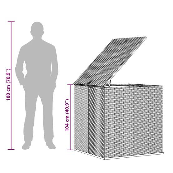 Grand Coffre à Coussins en Résine Tressée Marron Sac Étanche pour Terrasse 100x97.5x104 cm – ComfortXL Outdoor Living - Image 4