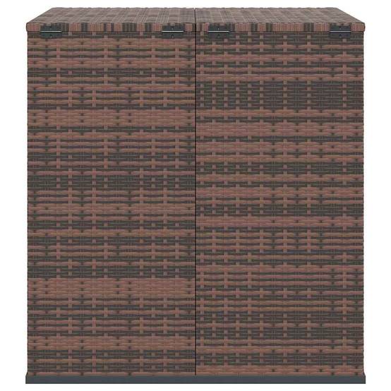 Grand Coffre à Coussins en Résine Tressée Marron Sac Étanche pour Terrasse 100x97.5x104 cm – ComfortXL Outdoor Living - Image 5