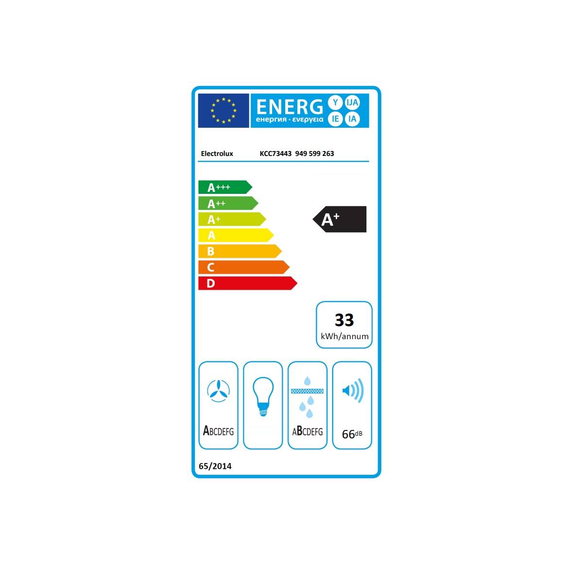 Table de cuisson aspirante induction 68cm 4 feux 3700w noir KCC73443 Electrolux - Image 2