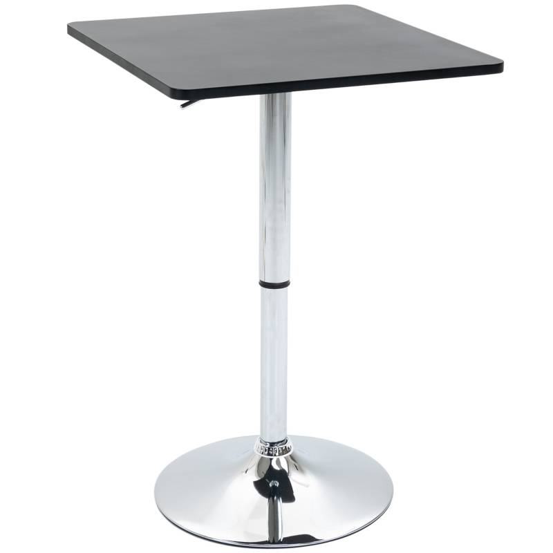Table de bar bois métal cuisine et salon réglable pivotante 60x60cm noir - ComfortXL Outdoor Living - Image 2