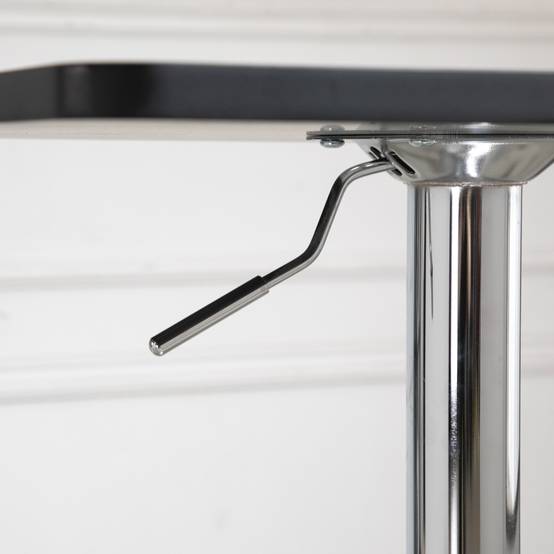 Table de bar bois métal cuisine et salon réglable pivotante 60x60cm noir - ComfortXL Outdoor Living - Image 6