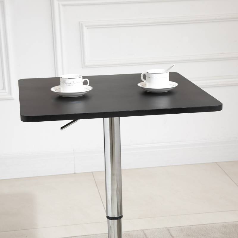 Table de bar bois métal cuisine et salon réglable pivotante 60x60cm noir - ComfortXL Outdoor Living - Image 7