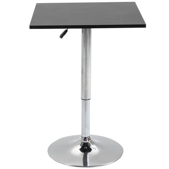 Table de bar bois métal cuisine et salon réglable pivotante 60x60cm noir - ComfortXL Outdoor Living - Image 8